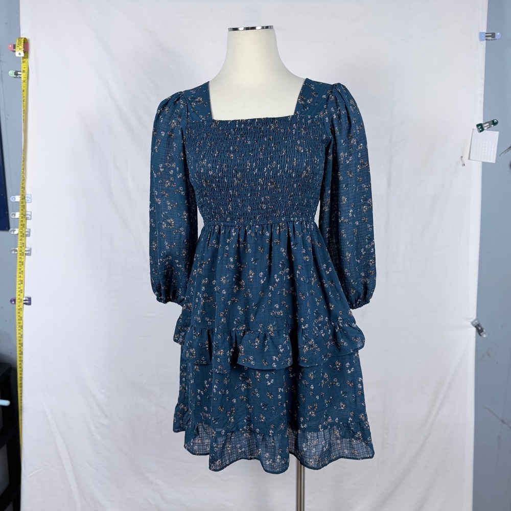 NWT Walking on Sunshine Tiered Floral Mini Dress XL Floral Cottagecore Spring